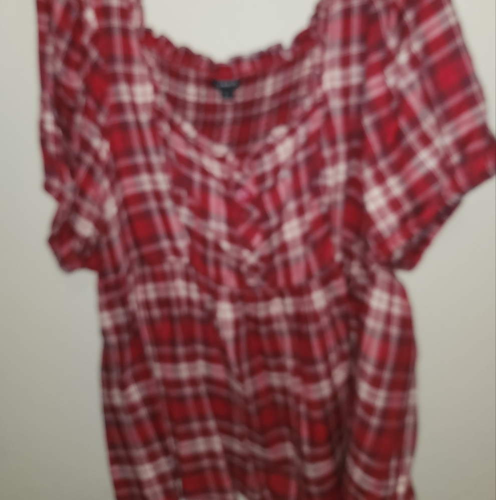 Torrid plaid babydoll blouse